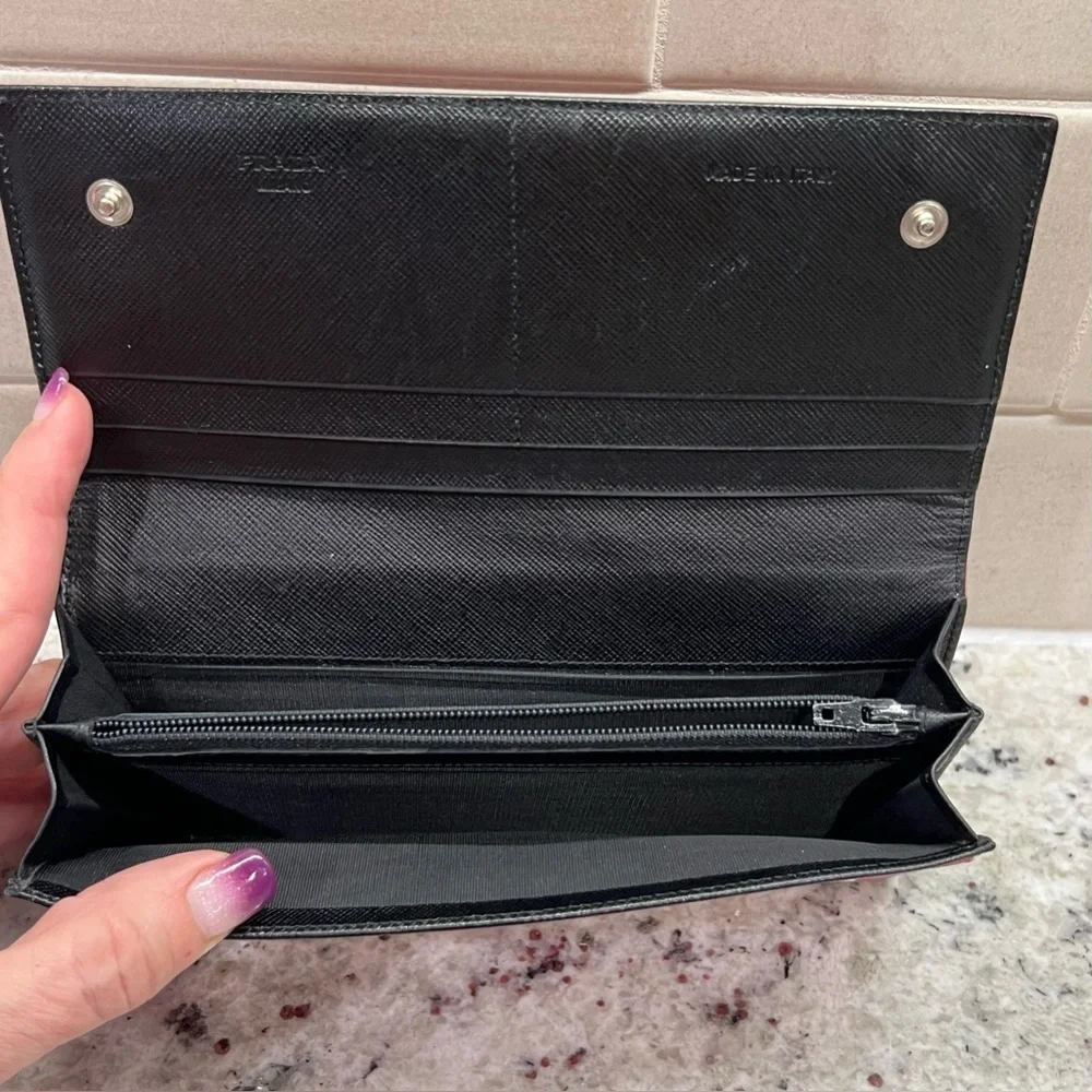 PRADA Pink Nylon Long Wallet, Authentic EUC